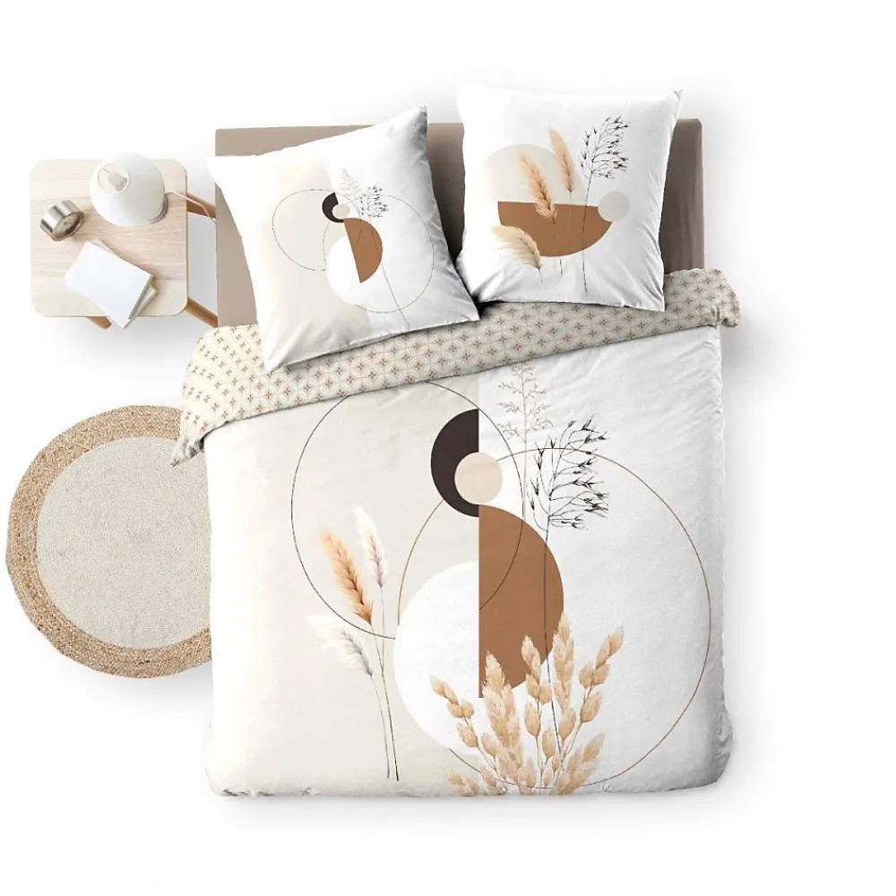 Douceur D'Intérieur Housse de couette 240x220 + 2 taies PAMPA 100% coton* Housse De Couette