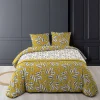 Housse de couette 260x240 + 2 taies Marjolaine ocre coton 52 fils>100Comfort Discount