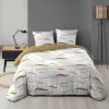 Housse de couette 240x220 + 2 taies imprimées VAGUES>Douceur D'Intérieur Discount
