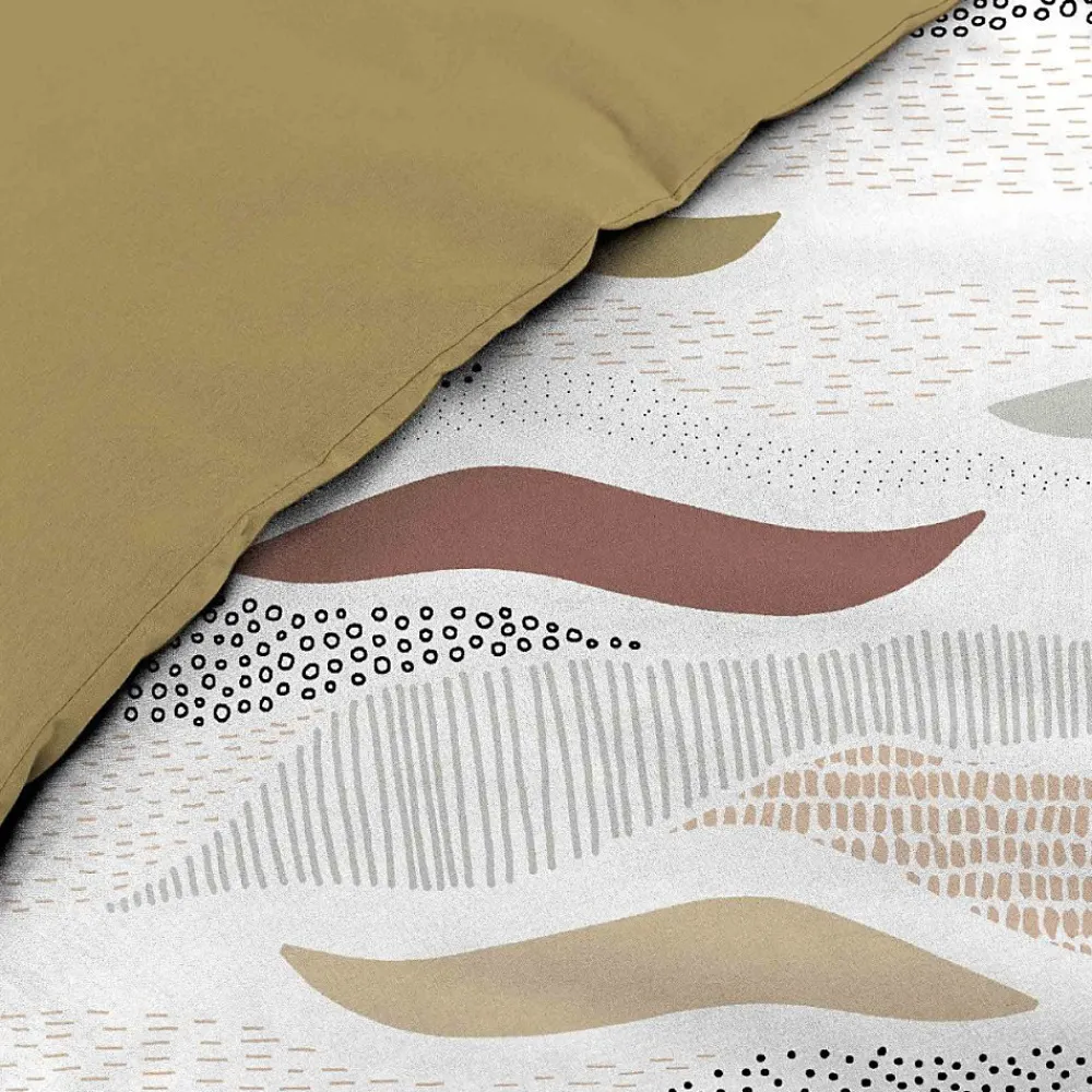 Housse de couette 240x220 + 2 taies imprimées VAGUES>Douceur D'Intérieur Discount
