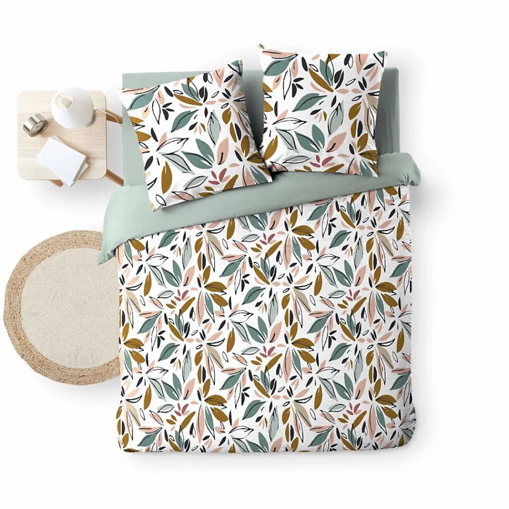 Douceur D'Intérieur Housse de couette 240x220 + 2 taies imprimées feuillages* Housse De Couette