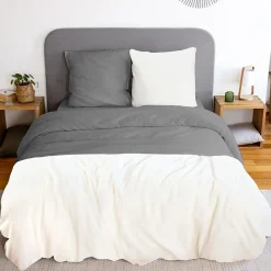 Housse de couette 260x240 + 2 taies Chaude et douillette grise>Cote Deco Best
