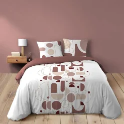 Douceur D'Intérieur Housse de couette 240x220 + 2 taies CHILIPOP ROSE 100% coton* Housse De Couette