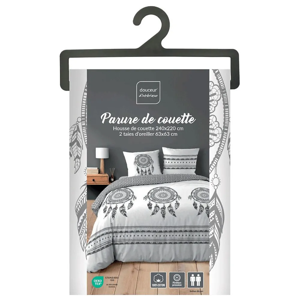 Douceur D'Intérieur Housse de couette 240x220 + 2 taies INDIAN DREAM 100% coton* Housse De Couette