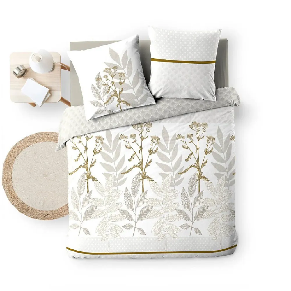 Douceur D'Intérieur Housse de couette 240x220 + 2 taies RAONI 100% coton 57fils* Housse De Couette