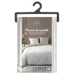 Douceur D'Intérieur Housse de couette 240x220 + 2 taies GEOMETRIQUE 100% coton 57fils* Housse De Couette