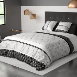Housse de couette 240x220 Casta + 2 taies coton 57 fils><noscript><img width=
