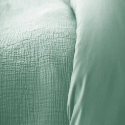 Housse de couette 220x240 cm + 2 taies d'oreiller 63x63 cm gaze de coton amande><noscript><img width=