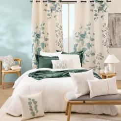 Housse de couette 240x220 cm + 2 taies Microfibre gaufrée unie blanche ABELIA><noscript><img width=