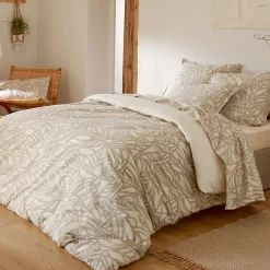 Housse de couette 200x200 cm coton lavé SERENA Beige écru>Linnea Online