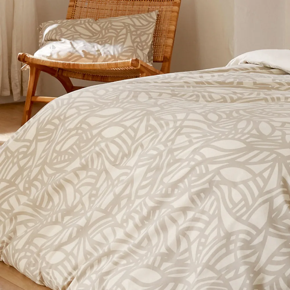 Housse de couette 200x200 cm coton lavé SERENA Beige écru>Linnea Online