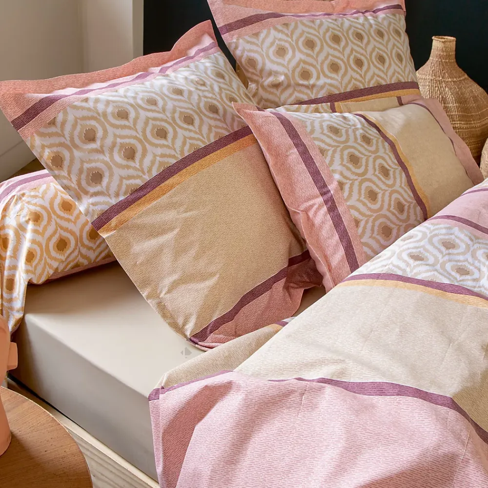 Linnea Housse de couette 300x240 cm coton INOUK rose/beige* Housse De Couette