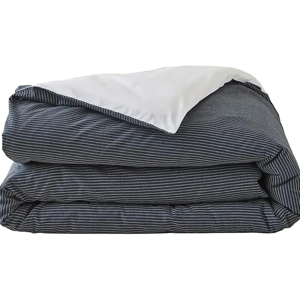 Linnea Housse de couette 260x240 cm coton BRIXTON à rayures noires* Housse De Couette