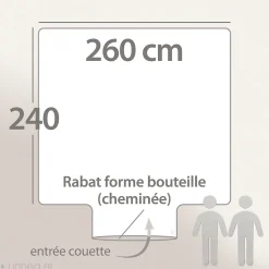 Housse de couette 240x260 cm coton POPPY beige galet><noscript><img width=
