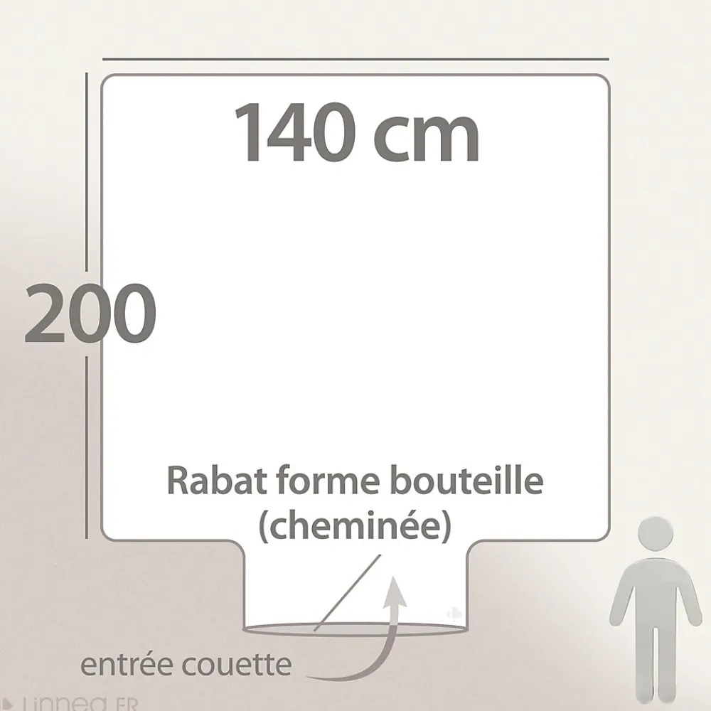 Housse de couette 140x200 cm en percale coton LISON gris>Linnea