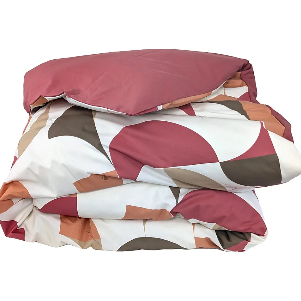 Housse de couette 280x240 cm en 100% percale MODULO blanc acajou>Linnea Clearance
