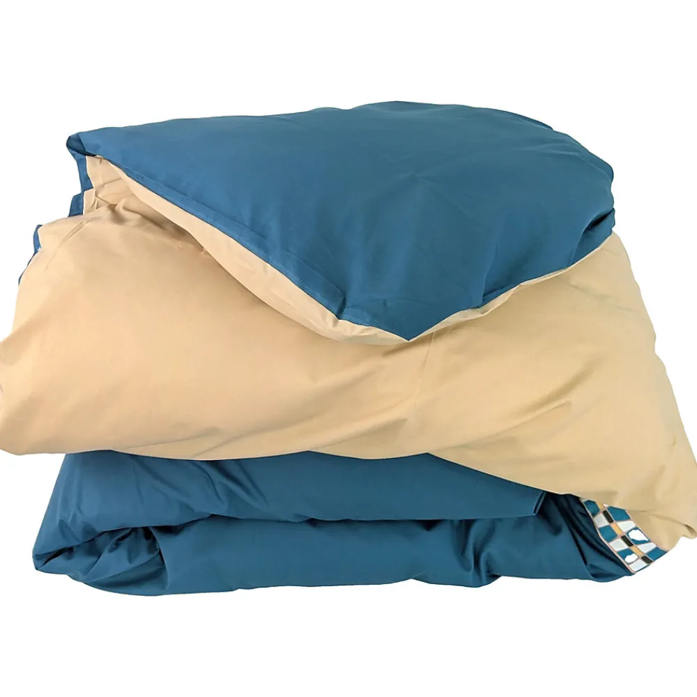 Housse de couette 300x240 cm en percale de coton LINOA bleu cobalt>Linnea