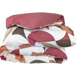 Housse de couette 260x240 cm en 100% percale MODULO blanc acajou>Linnea