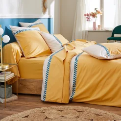 Linnea Housse de couette 140x200 cm en percale coton ROMY Ambre* Housse De Couette