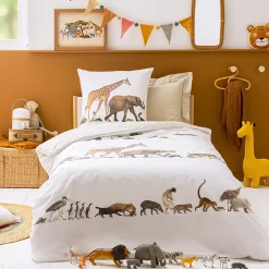 Linnea Housse de couette 140x200 cm en 100% percale de coton NOÉ blanc* Housse De Couette
