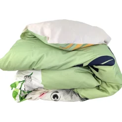 Housse de couette 140x200 cm en 100% percale de coton PANDA vert>Linnea New