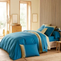 Housse de couette 200x200 cm en percale de coton LINOA bleu cobalt>Linnea Hot