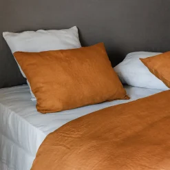 Linnea Housse de couette 240x220 cm lin lavé SONATE orange Terre cuite* Housse De Couette