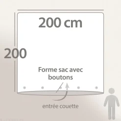 Linnea Housse de couette 200x200 cm lin lavé SONATE bleu Topaze* Housse De Couette