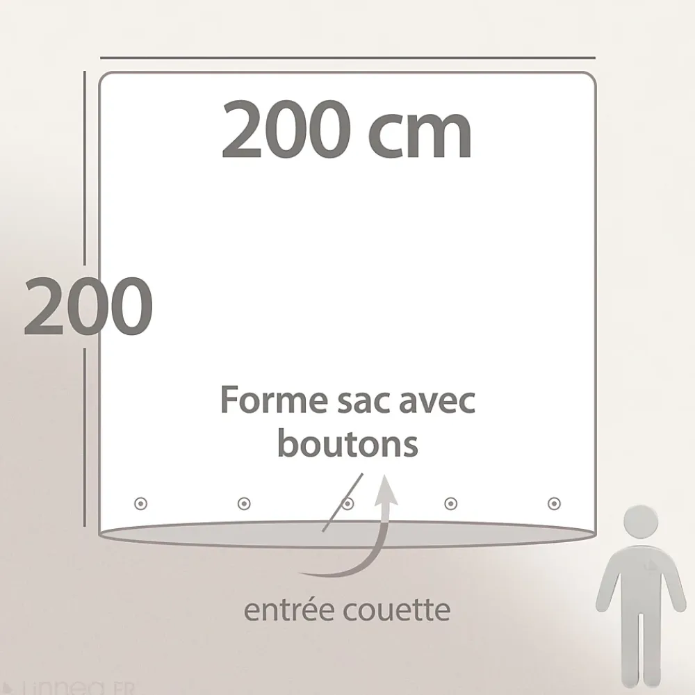 Linnea Housse de couette 200x200 cm lin lavé SONATE bleu Topaze* Housse De Couette