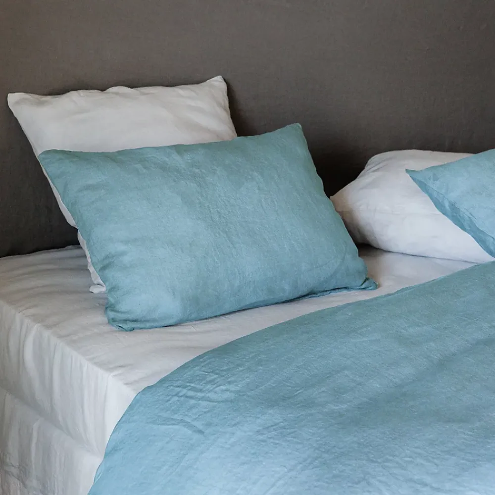Linnea Housse de couette 200x200 cm lin lavé SONATE bleu Topaze* Housse De Couette