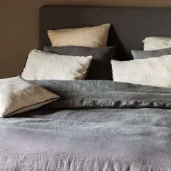 Linnea Housse de couette 260X240 cm lit lin lavé SONATE marron Cognac* Housse De Couette