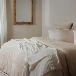 Linnea Housse de couette 240x220 cm mousseline de coton MILOS beige naturel* Housse De Couette