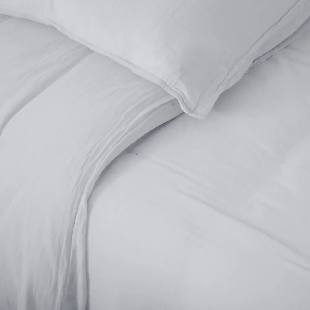 Linnea Housse de couette 260x240 cm mousseline de coton MILOS blanc neige* Housse De Couette