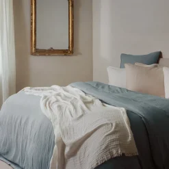 Linnea Housse de couette 240x220 cm mousseline de coton MILOS vert lichen* Housse De Couette