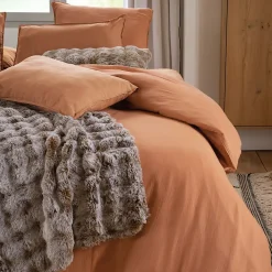 Linnea Housse de couette 240x220 cm mousseline de coton MILOS marron terre cuite* Housse De Couette