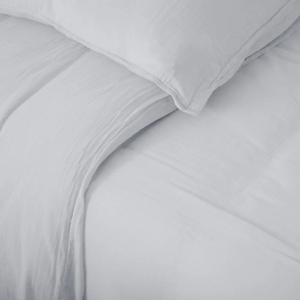 Housse de couette 240x220 cm mousseline de coton MILOS blanc neige>Linnea Outlet