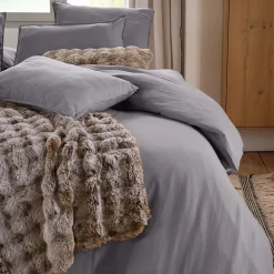 Linnea Housse de couette 240x220 cm mousseline de coton MILOS gris cendre* Housse De Couette
