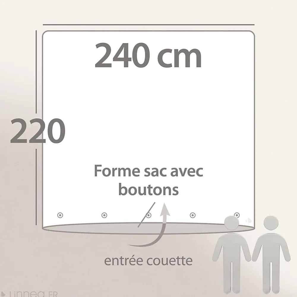 Linnea Housse de couette 240x220 cm mousseline de coton MILOS gris cendre* Housse De Couette