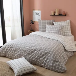 Housse de couette 260x240 cm percale coton DDM MAX Gris>Linnea Hot