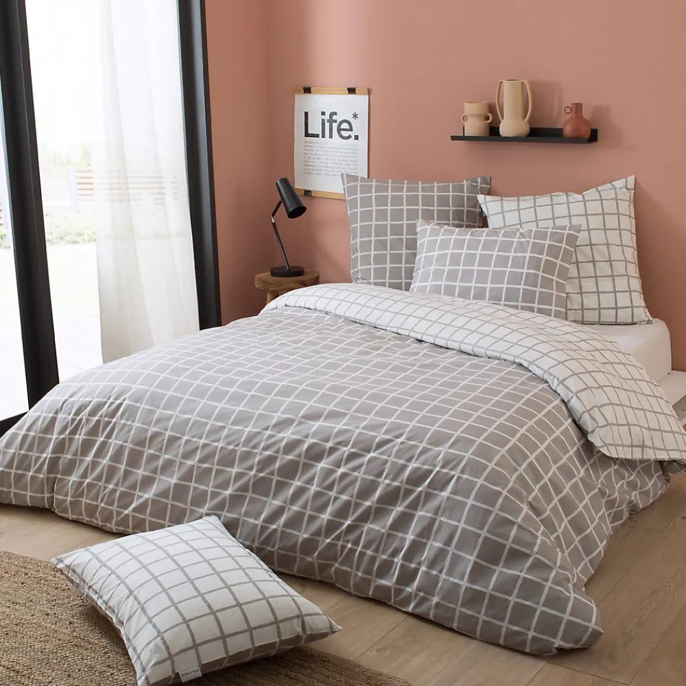 Housse de couette 260x240 cm percale coton DDM MAX Gris>Linnea Hot
