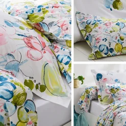 Linnea Housse de couette 200x200 cm percale coton NENUPHAR aqua* Housse De Couette