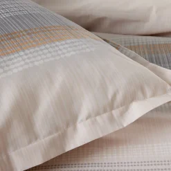 Housse de couette 240x220 cm percale coton ESTEBAN Beige><noscript><img width=