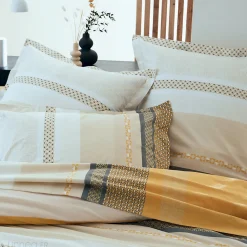 Housse de couette 300x240 cm percale coton MARLOW Miel><noscript><img width=