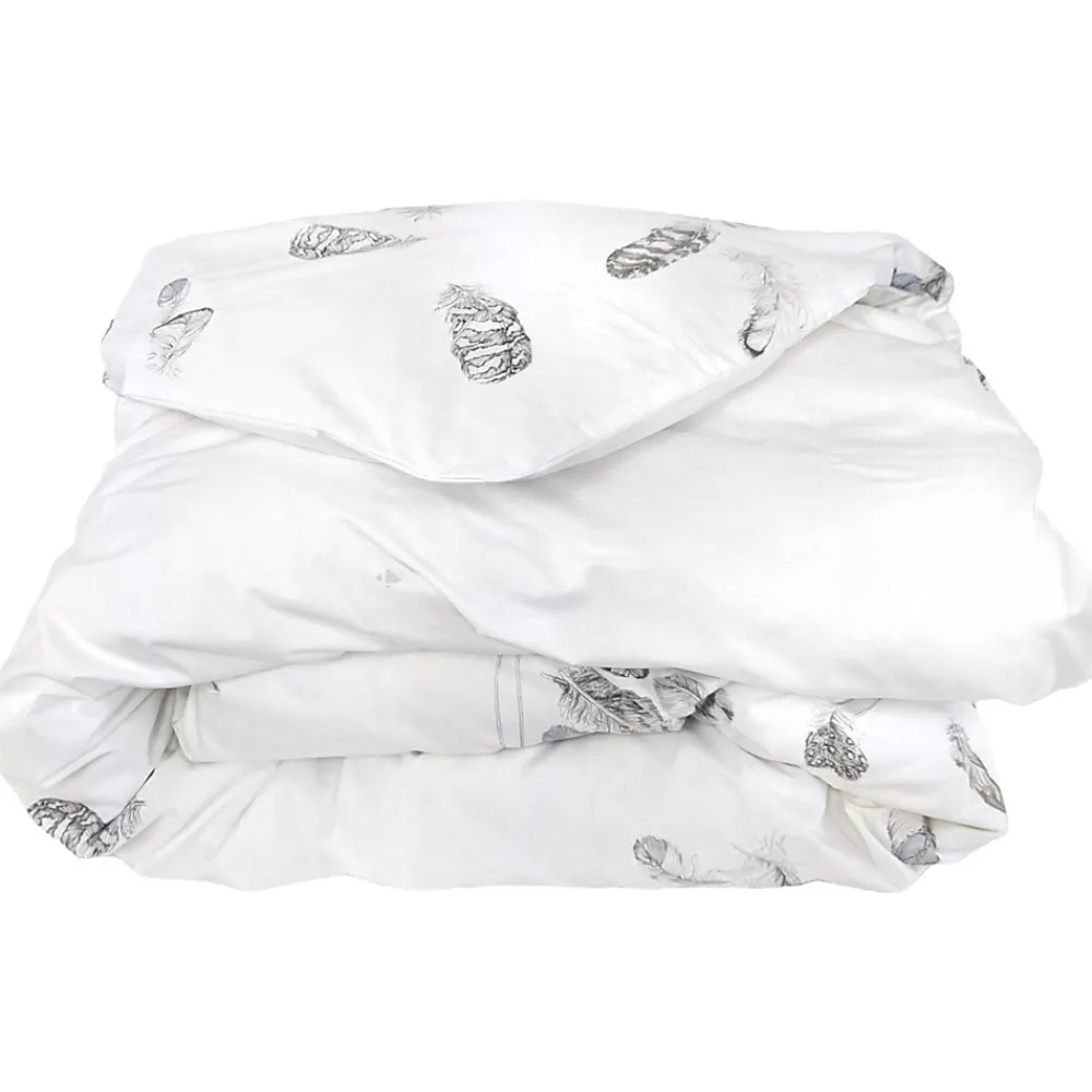 Housse de couette 260x240 cm Percale pur coton PLUMES>Linnea