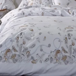 Housse de couette 260x240 cm Percale pur coton PLUMES><noscript><img width=