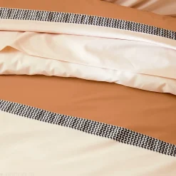 Linnea Housse de couette 280x240 cm percale coton MACASSAR Cognac* Housse De Couette