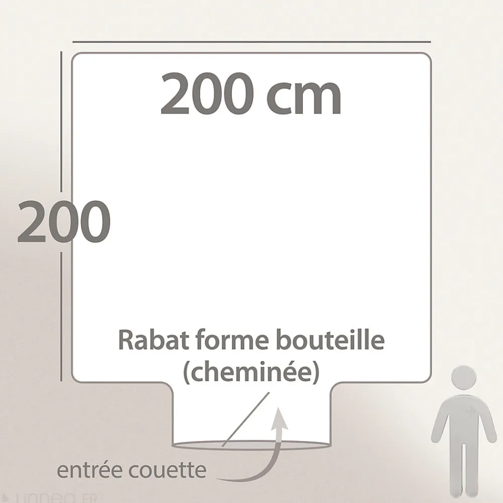 Housse de couette 200x200 cm percale de coton ALBA beige/noir>Linnea Outlet