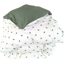 Linnea Housse de couette 200x200 cm percale coton ALEX vert Kaki* Housse De Couette