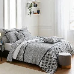 Linnea Housse de couette 240x220 cm percale coton RIVIERA noir Réglisse* Housse De Couette