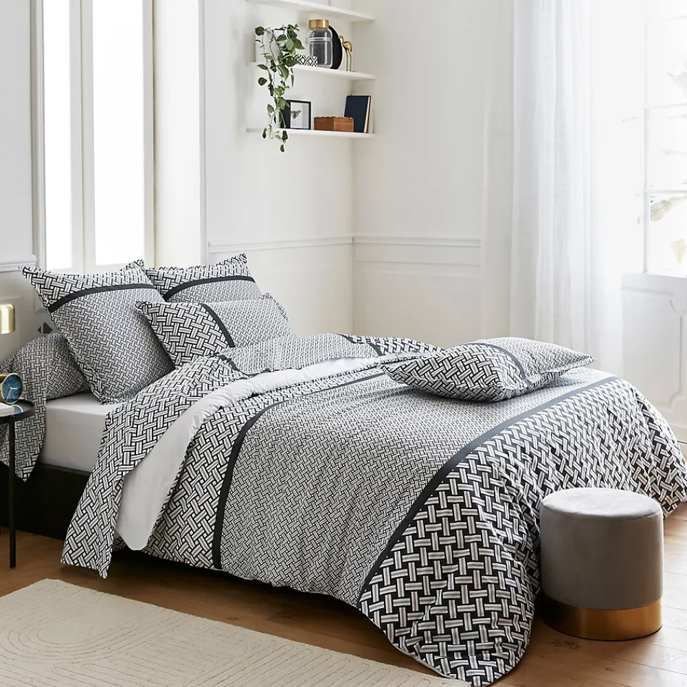 Linnea Housse de couette 240x220 cm percale coton RIVIERA noir Réglisse* Housse De Couette